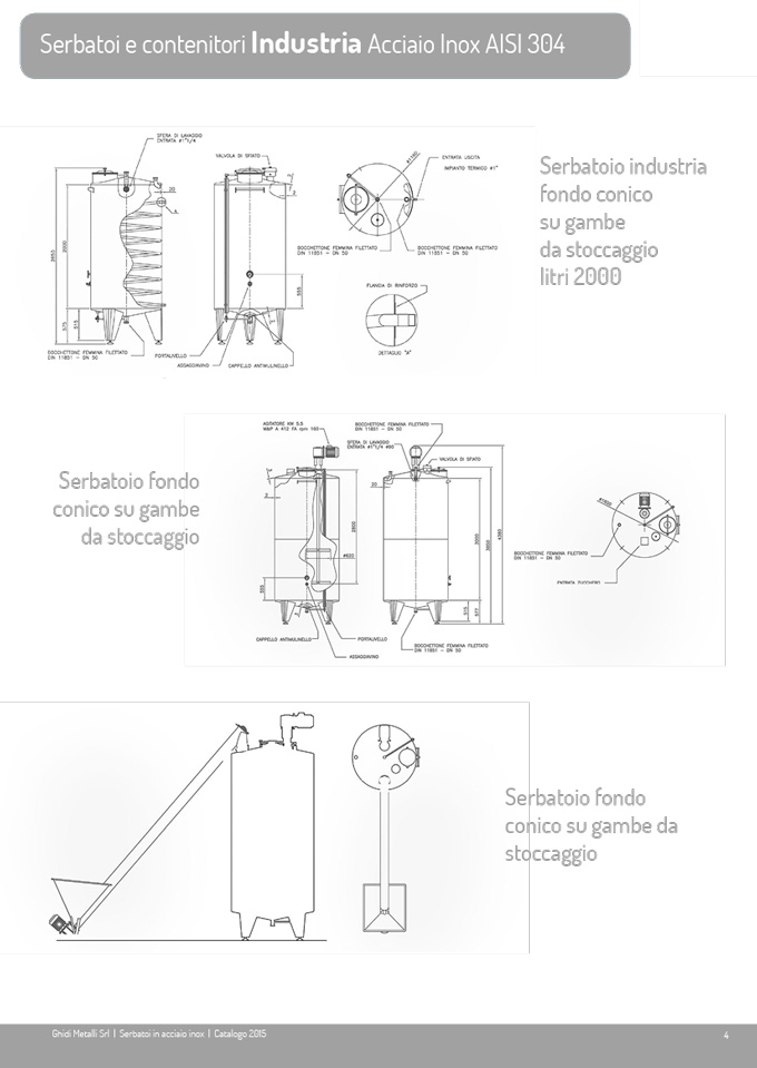 INDUSTRIA<br>Depósitos de acero inoxidable Catálogo