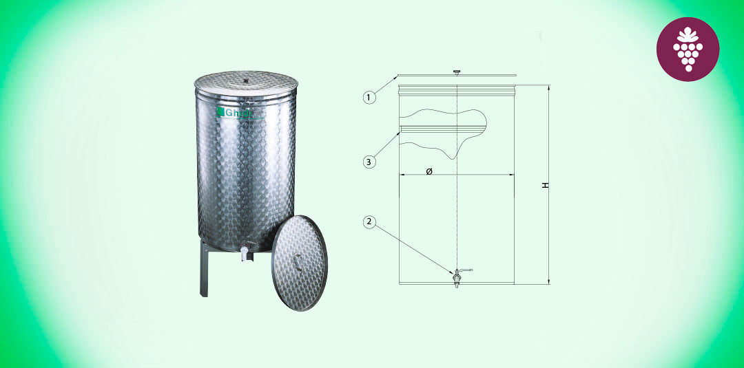 03. Flachbodentank Önologisches System Rostfreier Stahl AISI 304