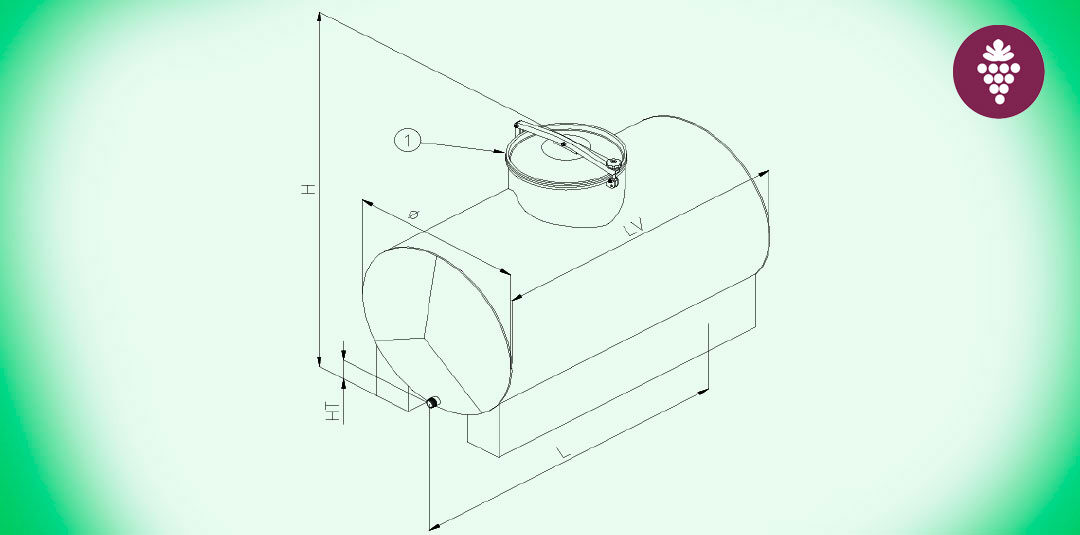 12. Modelo de depósito de acero inoxidable AISI 304