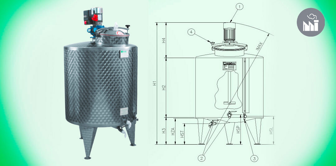 15. Miscelatore INDUSTRIA con motovariatore GIRI VARIABILI Acciaio INOX