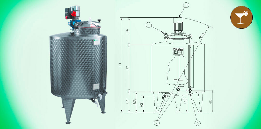 15. Miscelatore LIQUORI con motovariatore GIRI VARIABILI Acciaio INOX