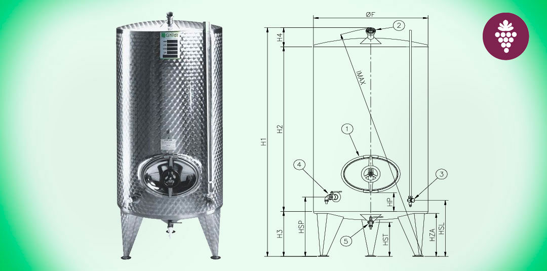 16. Tanque de almacenamiento modelo Danubio Acero inoxidable AISI 304
