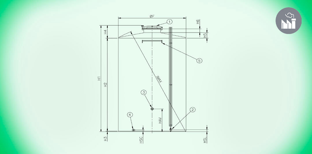 25. Serbatoio INDUSTRIA fondo piano da stoccaggio Acciaio INOX AISI 304