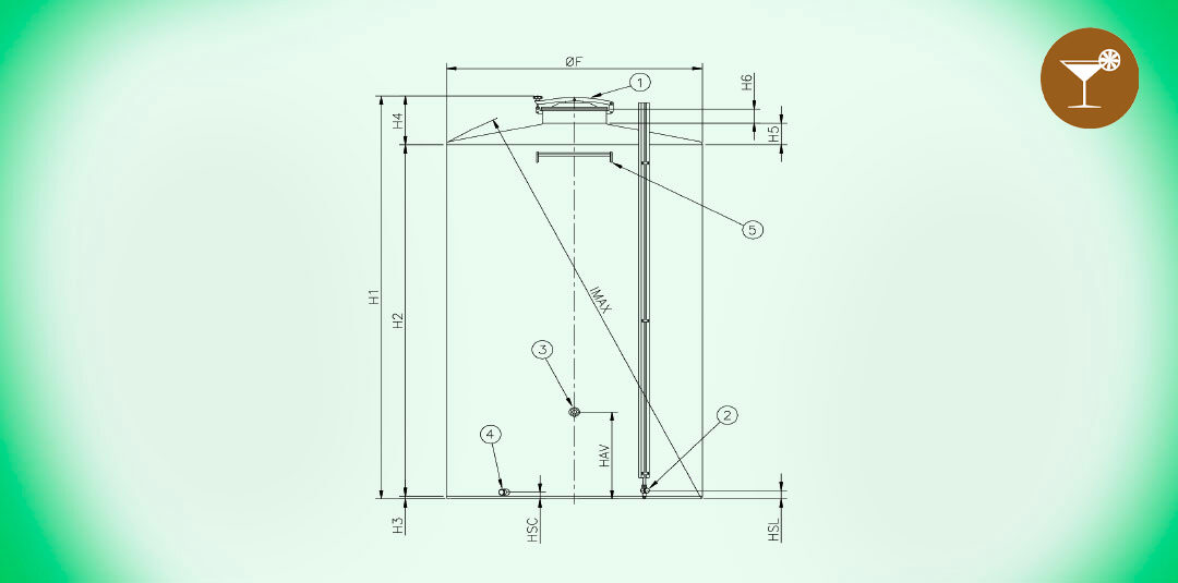 25. Serbatoio LIQUORI fondo piano da stoccaggio Acciaio INOX AISI 304