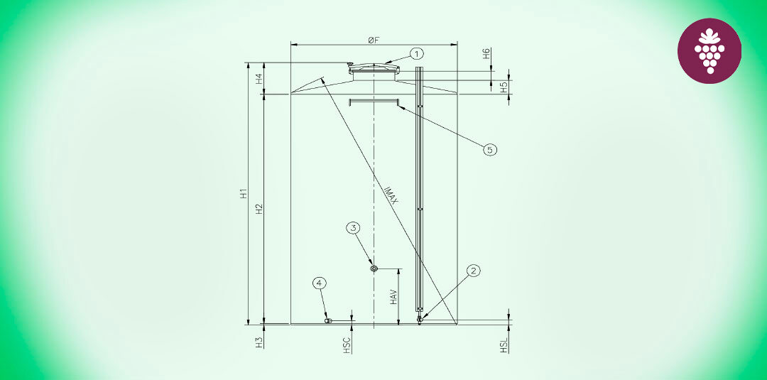 25. Depósito de fondo plano de acero inoxidable AISI 304
