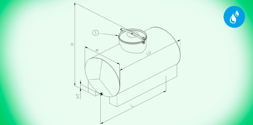 12. Serbatoio ACQUA modello Cisterna in Acciaio INOX AISI 304