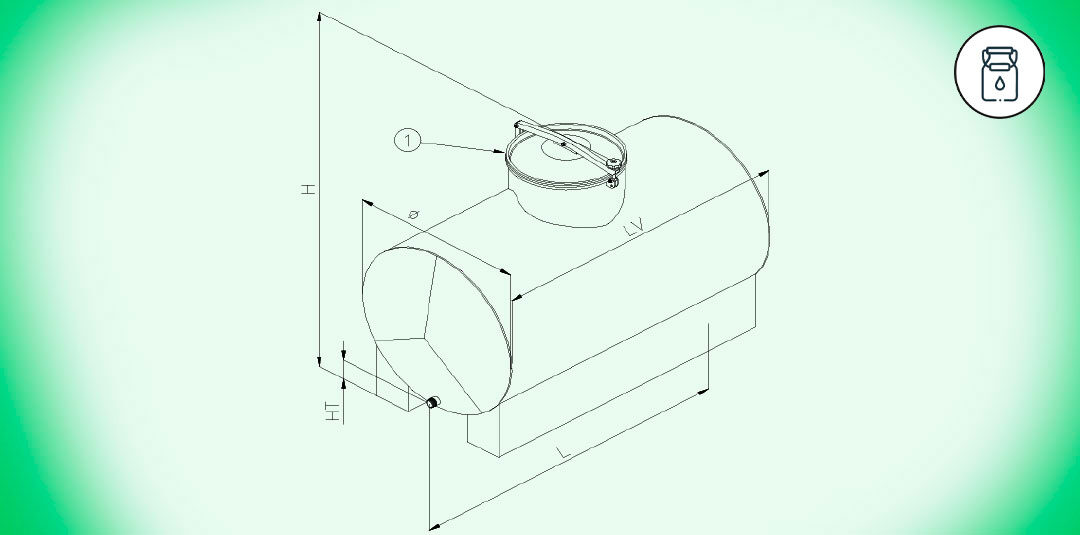 12. Serbatoio LATTE modello Cisterna in Acciaio INOX AISI 304